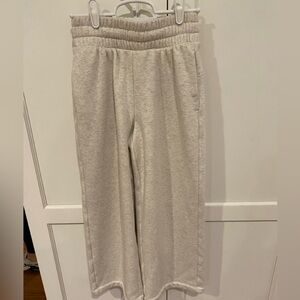 Athleta Girls Wide Leg Fleece Sweatpants, Grey, Size Med (8-10).